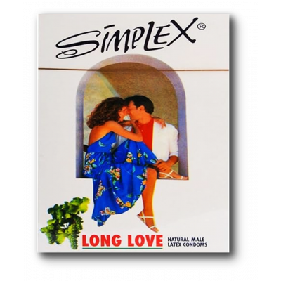 SIMPLEX LONG LOVE NATURAL MALE LATEX CONDOMS 3 PIECES